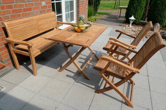 Gartenmöbel Set York 4tlg. 2Sitzer Bank Braun Segmüller