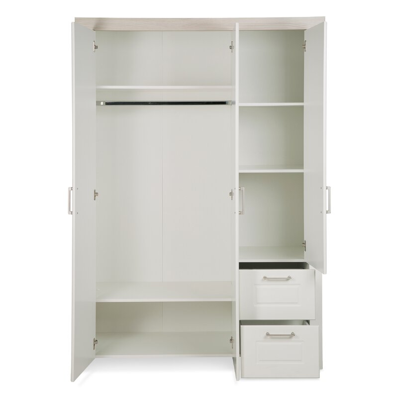 roba Baumann Kleiderschrank Felicia • Weiß • Holzoptik ...