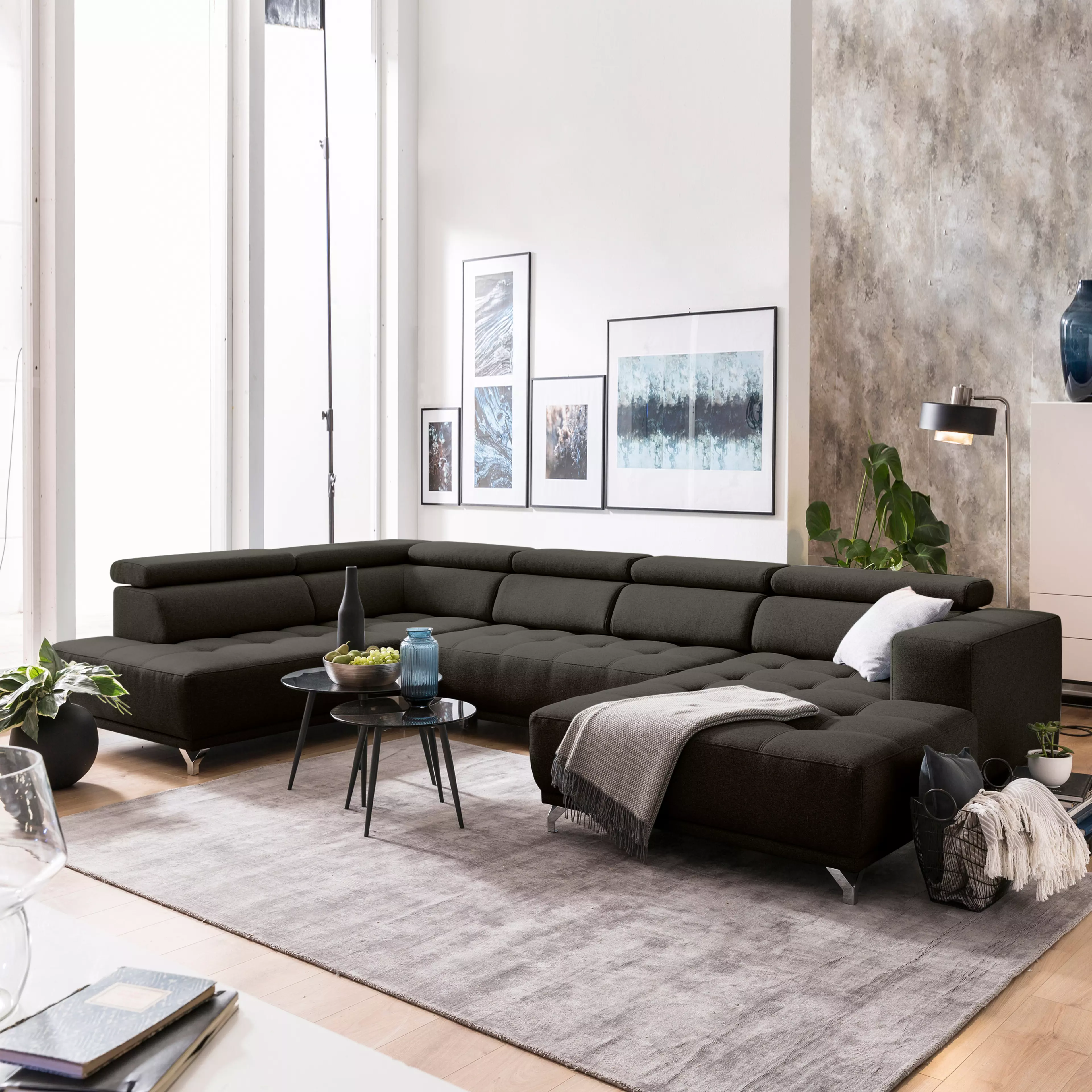 Stilvolle Wohnlandschaft Xxl L Form Bilder