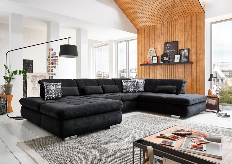 Wohnlandschaft Sherman Schwarz kaufen | Segmüller