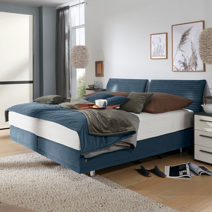 Boxspringbett Evolution von Musterring blau SEGMÜLLER