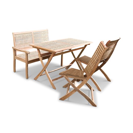 Gartenmöbel Set York 4tlg. 2Sitzer Bank Braun Segmüller