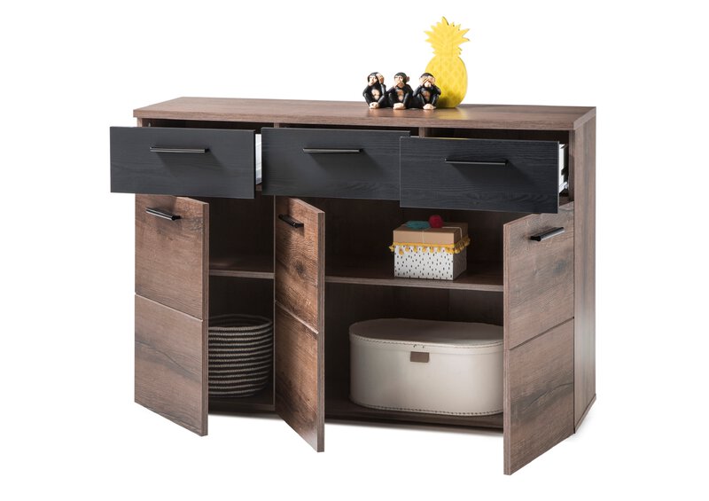 Kommode - Mango - Schwarz / Eiche | Online kaufen bei Segmüller